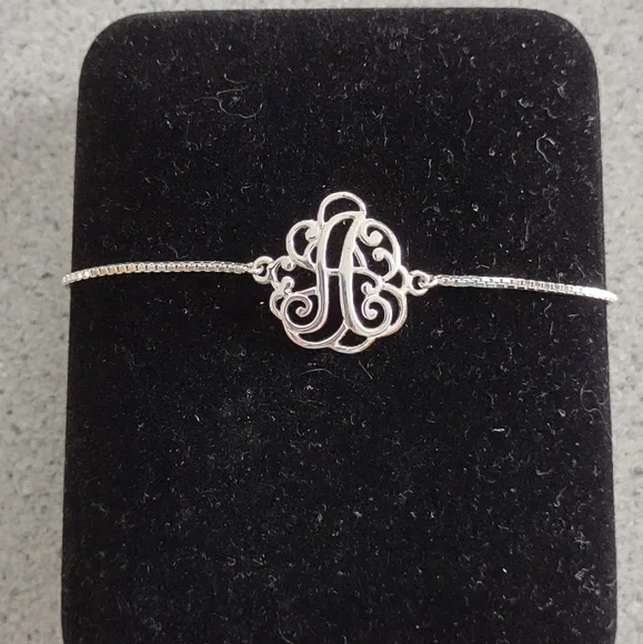 Firm Final price!*Sterling script A bolo bracelet - Picture 1 of 6
